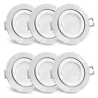 6X RW-2 Led Bad Deckenleuchte IP44 Alu Led 4W Neutralweiß Rund Einbaustrahler