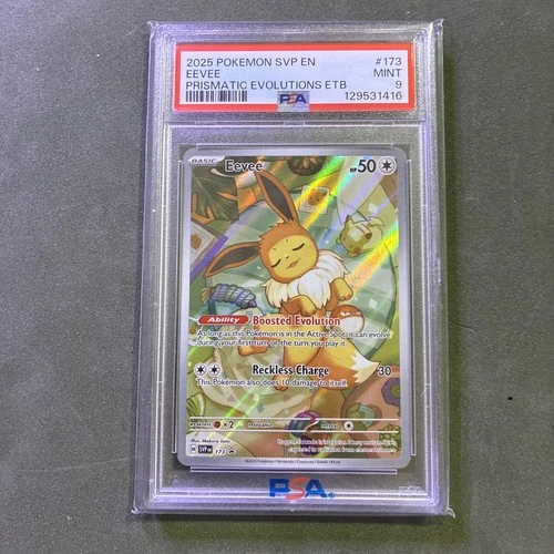 2025 POKEMON SVP PRISMATIC EVOLUTIONS ETB BLACK STAR PROMO #173 EEVEE PSA 9