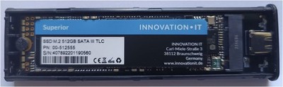 Externe M.2 SATA SSD in USB 3.1 Gehäuse - USB Type-A / Type-C 512GB