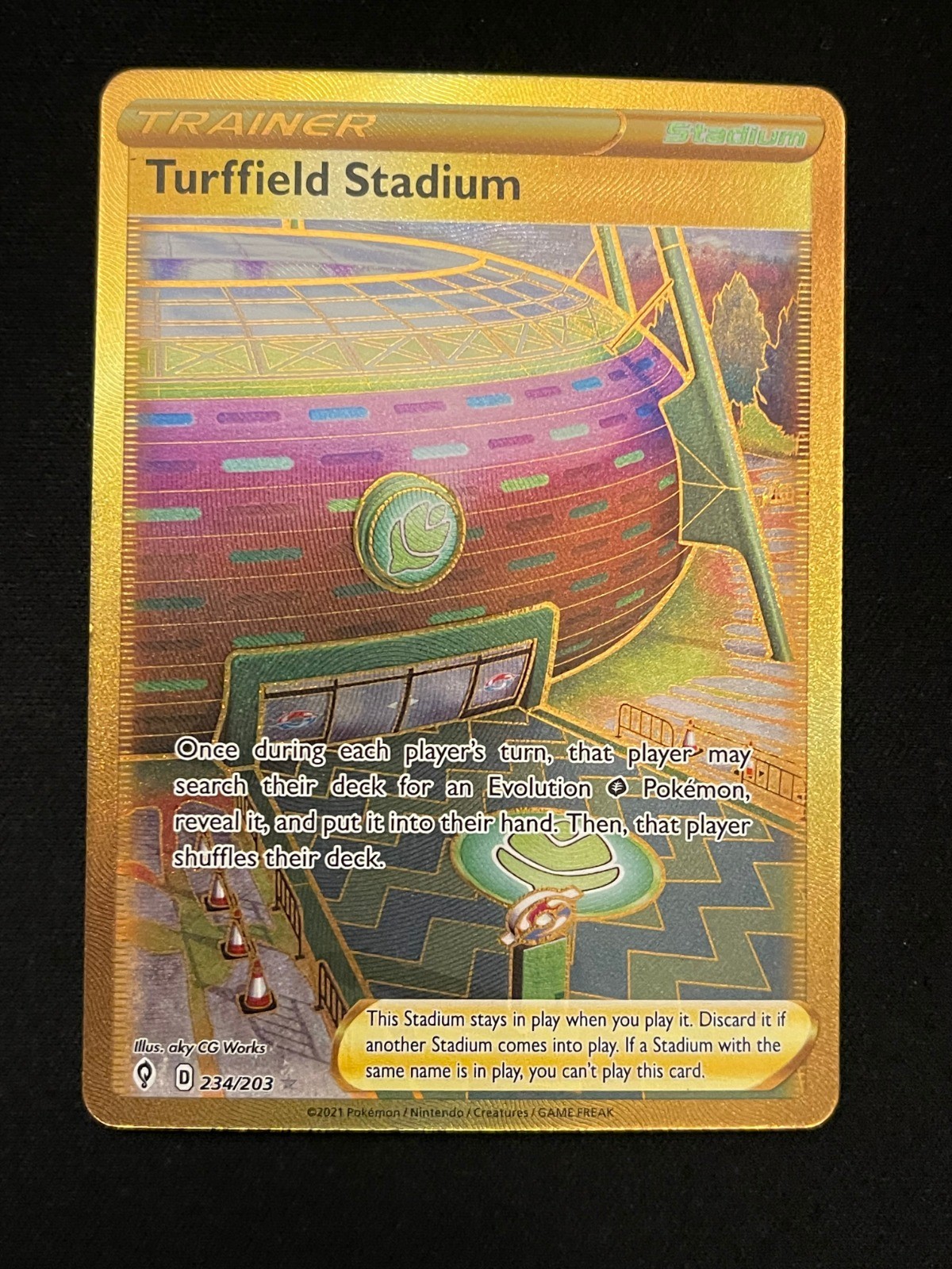 Pokemon Turffield Stadium (Secret) Secret Rare SWSH07: Evolving Skies 234/203 NM