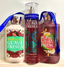 GIFT SET 3 ~Bath & Body Works~ HIBISCUS GUAVA FRESCA ~Mist & Lotion & Shower Gel