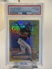 2022 Bowman - Chrome Prospects James Wood #BCP-108 Yellow Mini-Diamond Refractor