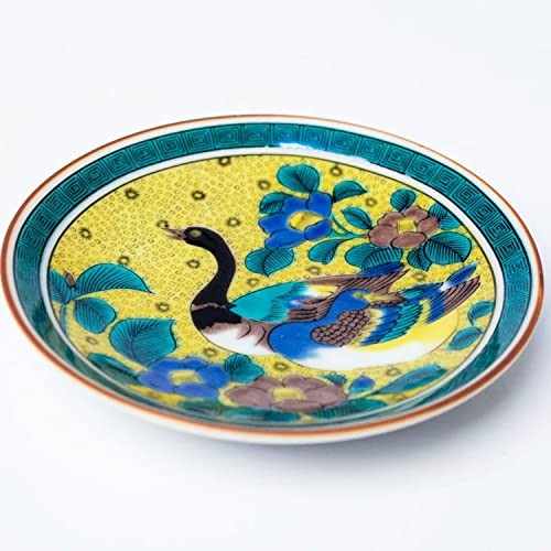 Waza No Kura: Stylish Kutani Ware Small Plate Featuring The Yoshidaya Double Du_ - Picture 4 of 9