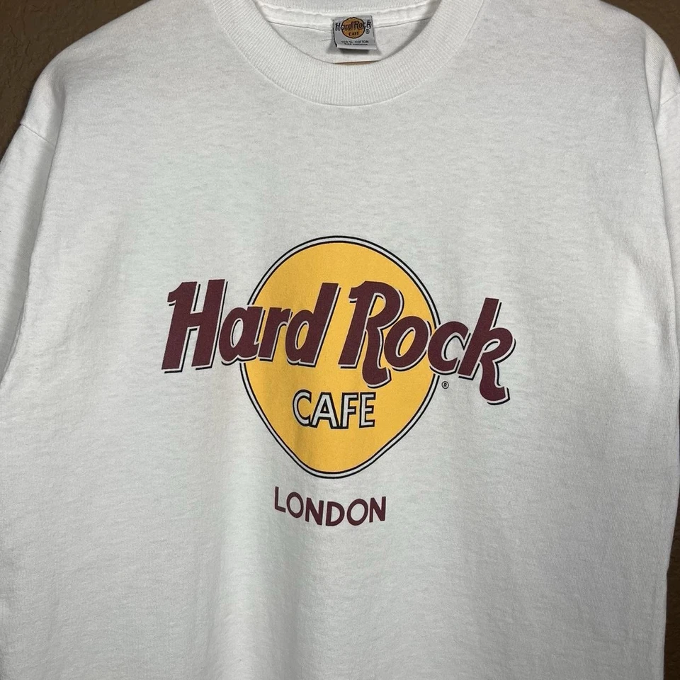 Hard Rock Cafe London Vintage 90s T-Shirt M Cotton Men's Single Stitch USA Made - Image 2 of 4
