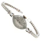 Lady Rolex Vintage Manual Watch 14k White Gold with Natural Diamonds 1950s