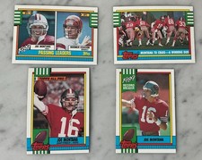 1990 Topps Football - Joe Montana Card Lot - 4 Cards - NM