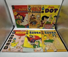 VTG Comics Lot of 6 Hanna-Barbera,Harvey,Lil Dot Lotta,baby huey mid/reader