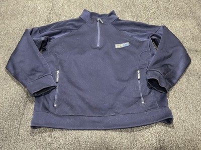 Super Bowl XLVIII 1/4 Zip Pullover Mens Small Blue Sweatshirt 100% Polyester