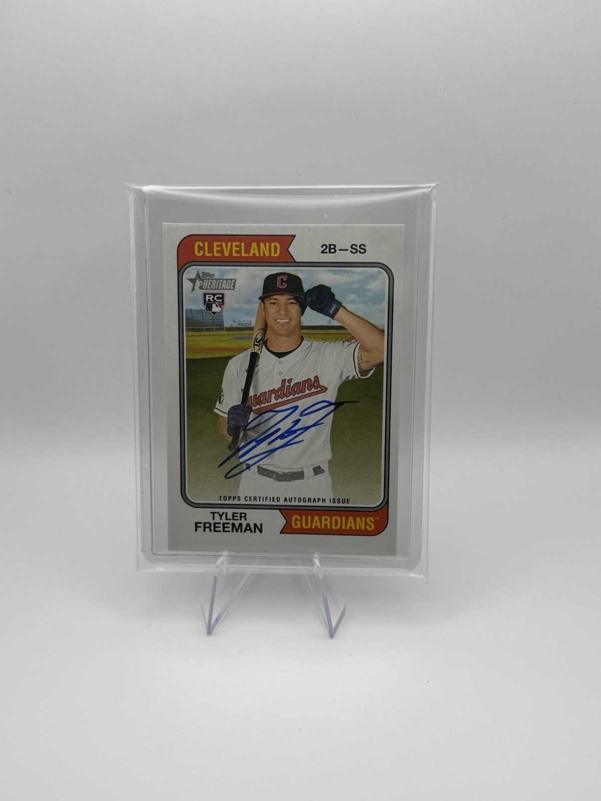 2023 Topps Heritage - Real One Autographs Tyler Freeman #ROA-TF (AU, RC)