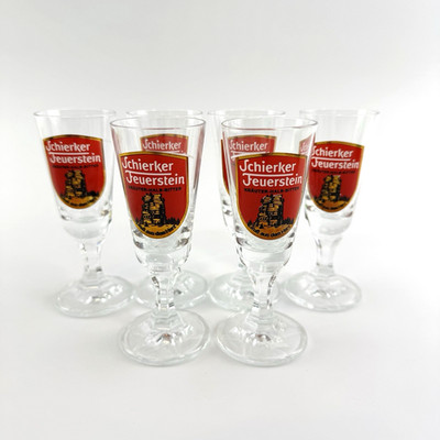 Sahm Schierker Feuerstein 6x Stielgläser 2cl | Schnapsgläser Likörgläser VTG Rar