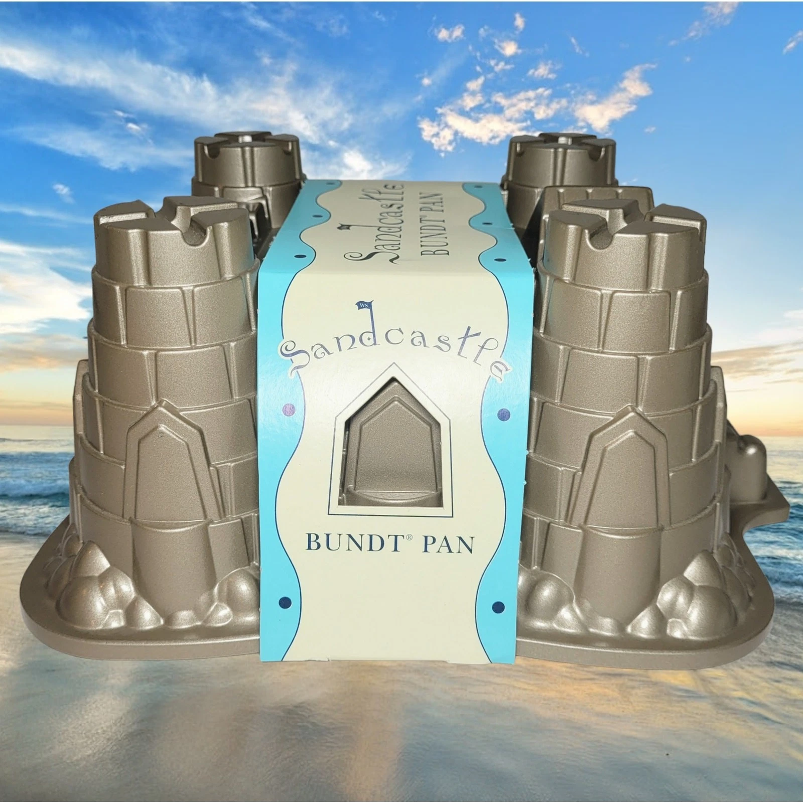 New Unused Nordic Ware Sandcastle Bundt Cake Aluminum Baking Mold Pan USA 10 Cup