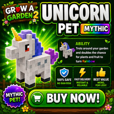 Unicornio - Grow A Garden 2 | MÁS BARATO | ENTREGA RÁPIDA