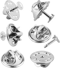 120 Pairs Butterfly Clutch Pin Backs with 8mm Pins for Craft Making Silver