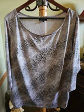 I.N. Studio Womens Plus Size 2X Taupe Brown 3/4 Sleeves Top