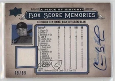 2008 A Piece of History Box Score Memories Jerseys 79/99 Carlos Lee Auto 14dj