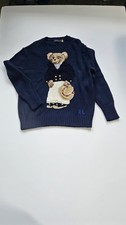 Vintage Polo Ralph Lauren Blue Knit Polo Bear Sweater Men L