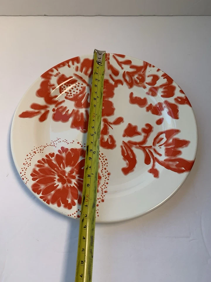 Juego de 3 platos de ensalada florales rojos/naranjas de Anthropologie 8.75" Hechos en Portugal Foto 4 de 4