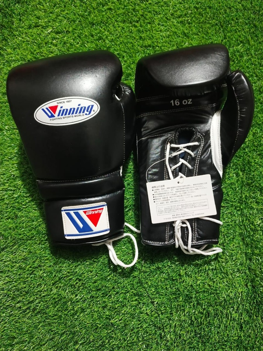 Winning ボクシンググローブ MS-600 16 oz black Winning Boxing Gloves Professional Type 16 oz MS-600 Black Lace-up