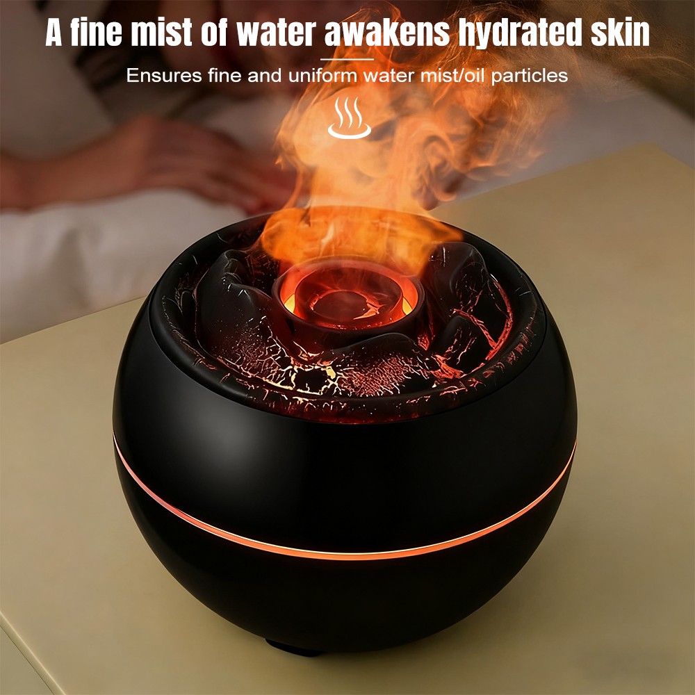 360ml Essential Oil Diffuser Volcano Fire Flame Aromatherapy Diffuser Ultrasonic