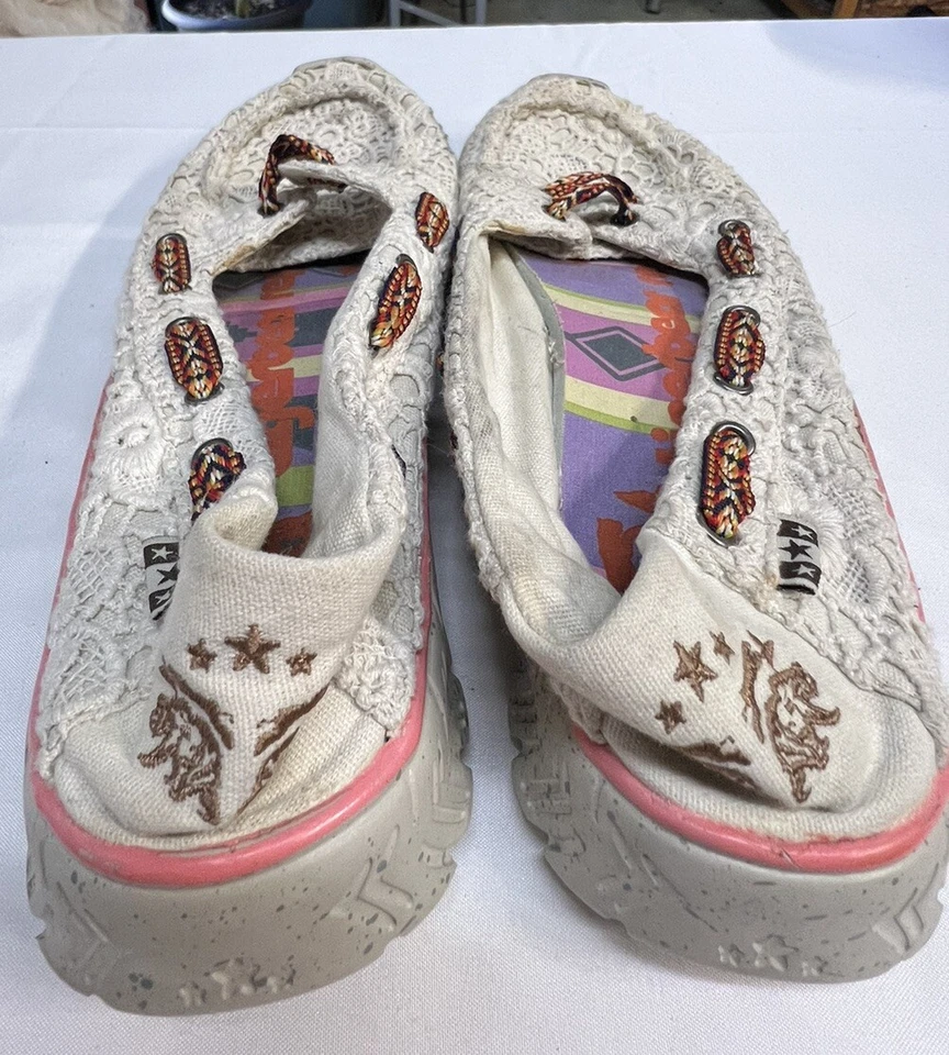 Zapatos cómodos sin cordones Tigerbear Republik para mujer con estampado floral de encaje talla 8,5 Foto 3 de 4