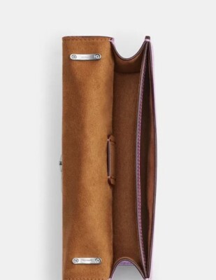 coach 手袋　皮　18センチ COACH CO984 Morgan Crossbody Bag Metallic Leather Silver