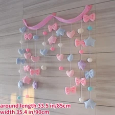 Arched Doorway Curtain Fluffy Plush Pentagram Bow Cute Home Decor Colorful