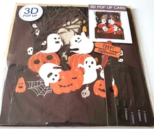 Alljoy Design 3D Pop Up Greeting Card Halloween Ghosts Pumpkins Spooky Spiderweb