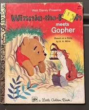 Walt Disney's Winnie the Pooh Meets Gopher Little Golden Book 1978