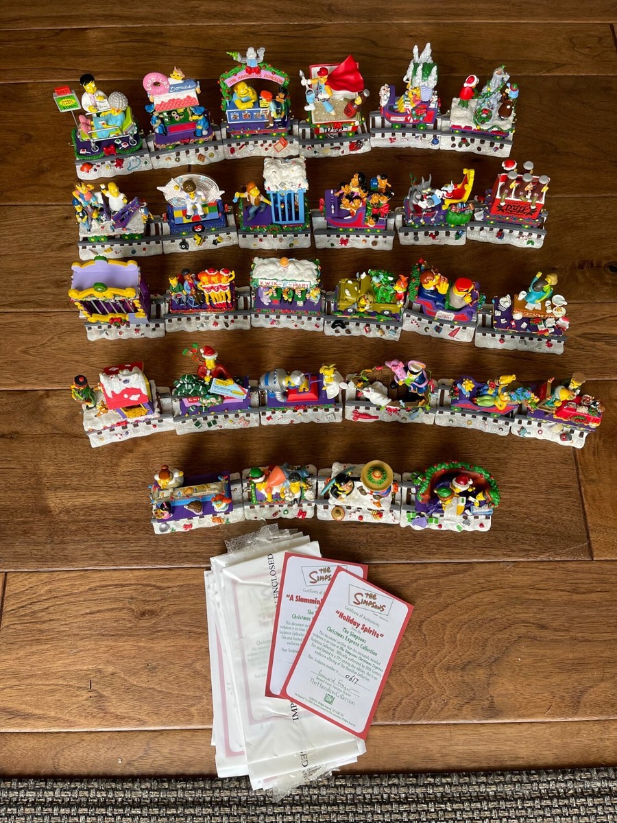 Simpsons Christmas Express Hamilton sculptures Train collectibles