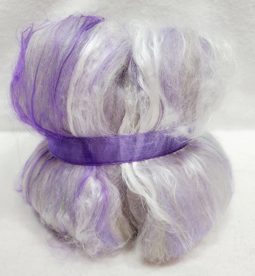 Carded Art Batt 1.5 Oz Merino Top Wool Hand Dye Alpaca Silk Fiber Lavender Green - Image 4 of 4
