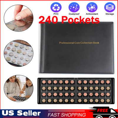 Coin Collection Book 240Pocket Penny Album Money Holder For Coin Storage