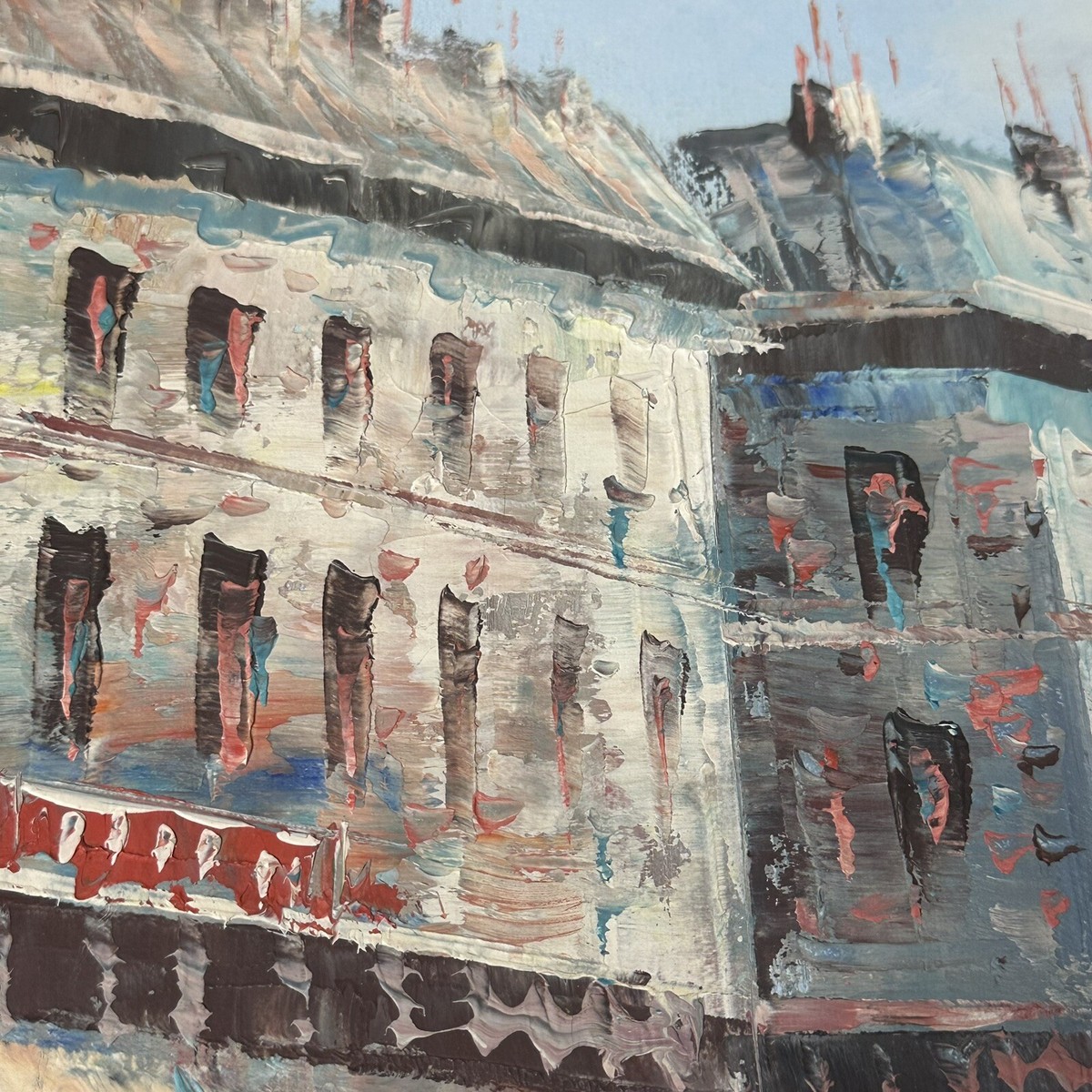 Vintage Caroline Burnett Paris Street Scene Arc de Triomphe Oil