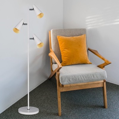 LED Industrial Floor Lamp-3 Rotatable Bulbs-Tall Standing Lamp For Any Room