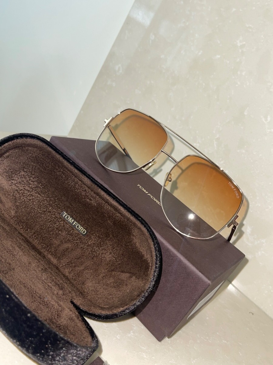 TOM FORD Lennox 62mm Oversize Aviator Sunglasses Original  display picture 2