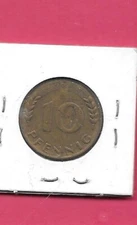 GERMANY GERMAN KM103 1949 D   VF-VERY NICE OLD ANTIQUE 10 PFENNIG   COIN