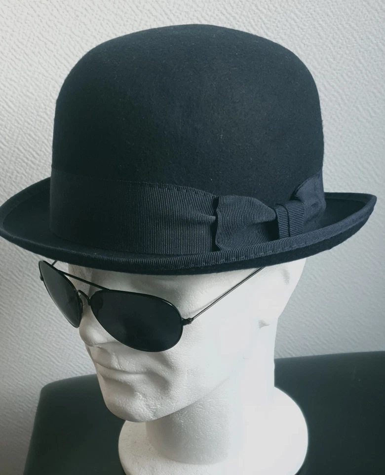 Chapeau melon Laine Couleur Marine. Petite forme. Made Italie Taille 58 - Photo 1/4
