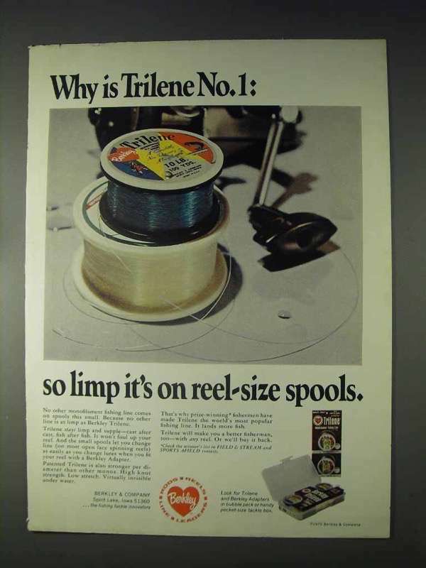 Annonce Vintage Berkley Trilene Fishing Line – Publicité Magazine 1970 – États-Unis