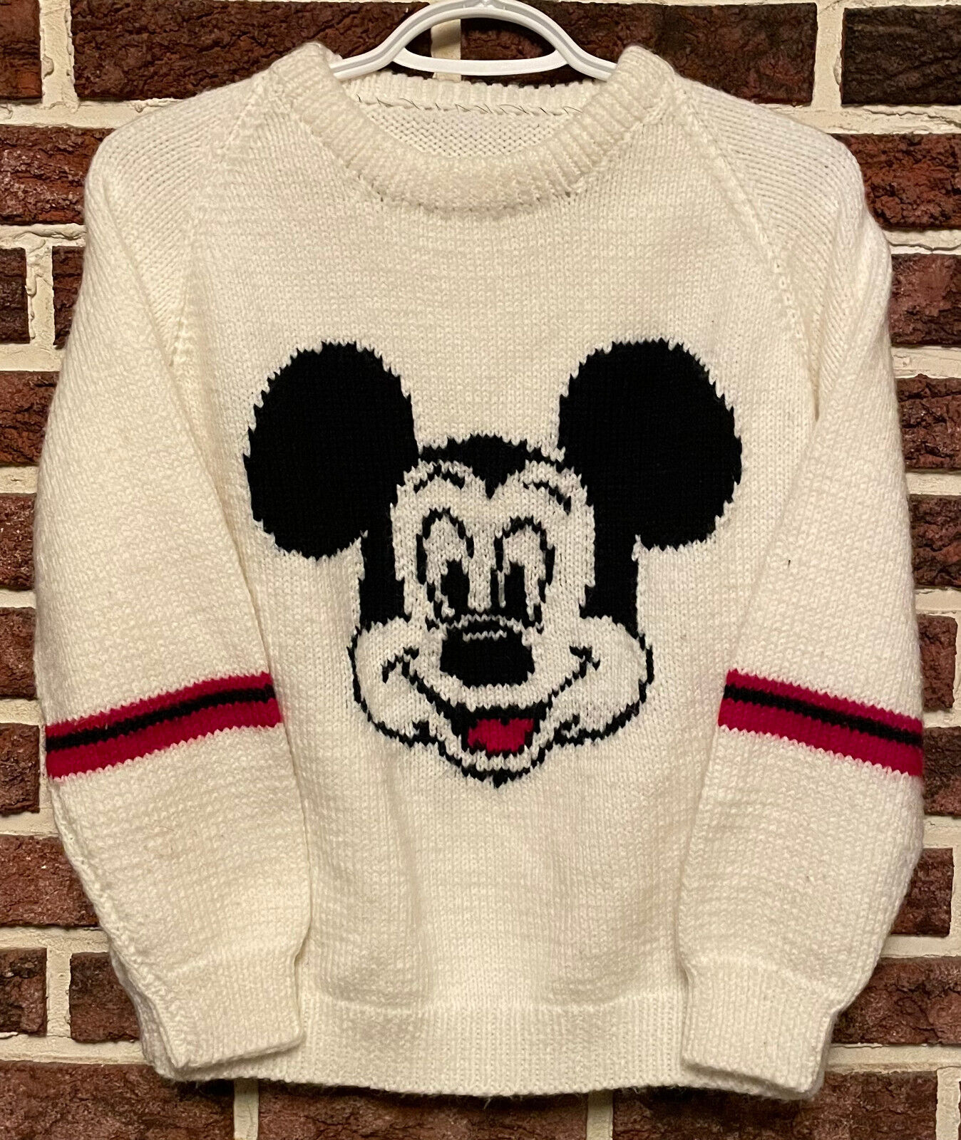 Vtg MICKEY MOUSE Wool Knit SWEATER Womens Small W… - image 1