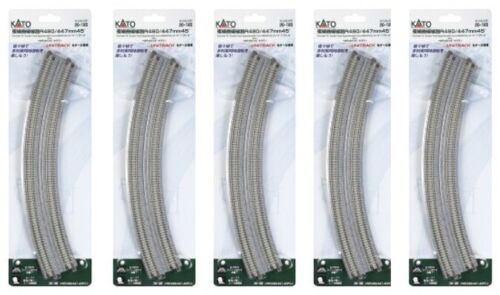Set of 5 Kato N Scale UniTrack R480/447 45° 20-185 18 7/8 - 17 5/8" Japan - Picture 1 of 9
