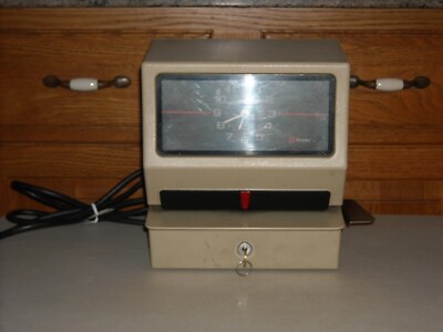 Vintage SIMPLEX Factory Time Clock Mechanical Manual Punch PARTS OR REPAIR ONLY