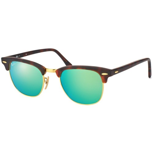 Ray ban Sole Clubmaster RB3016 114519 Opaco Havana/Oro W/Verde Specchio  51mm | eBay