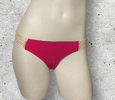 NWT VICTORIA'S SECRET "PINK" MAGENTA CHEEKSTER PANTY WITH SIDE LACE SIZE MEDIUM