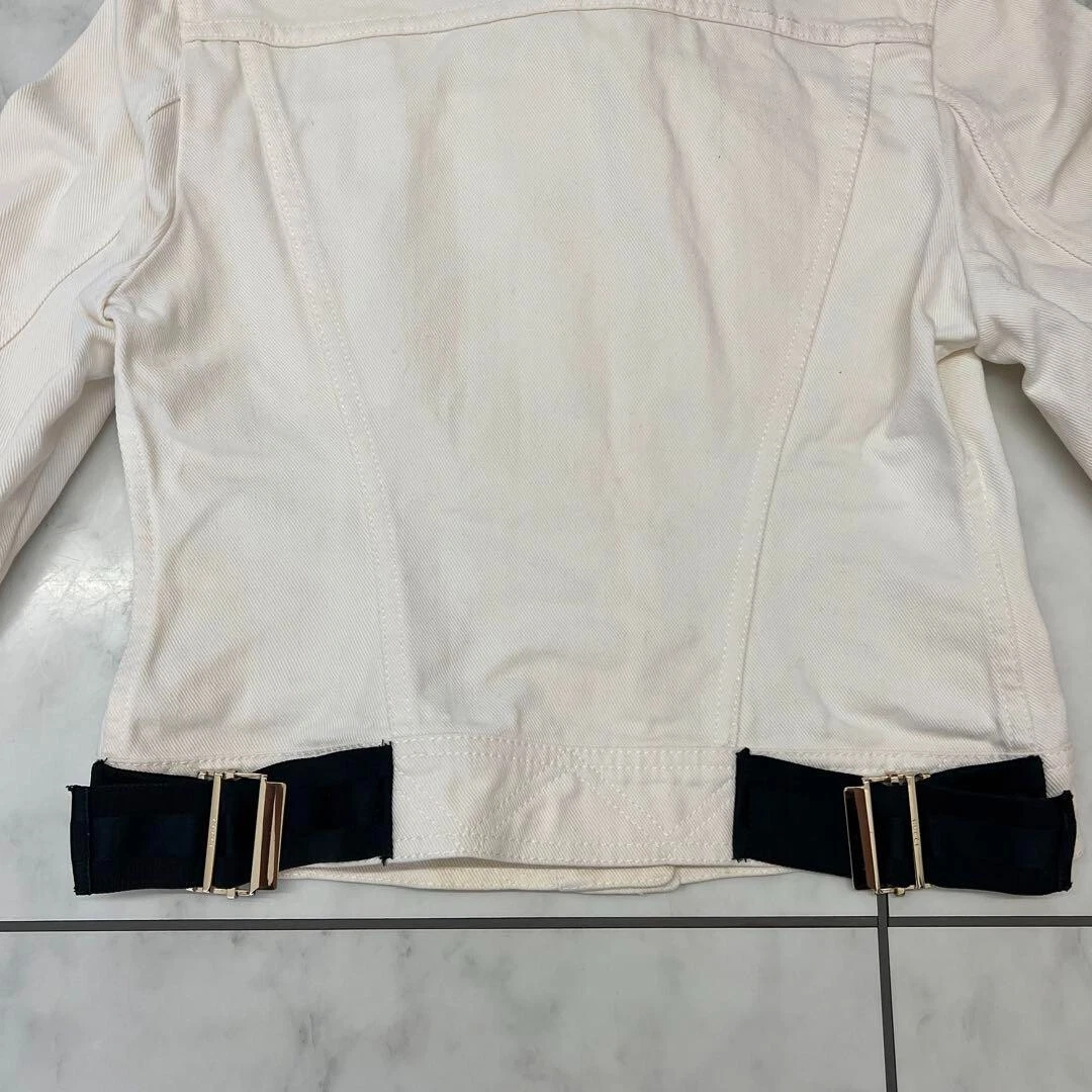 GUCCI Giacca Bluson Denim Donna Taglia 38 Bianco Off di JP