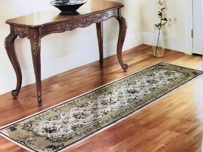 DURABLE ESSENTIAL HOME Runner Rug 23''x90'' LINEN/Beige/Brown/Green %100 Olefin