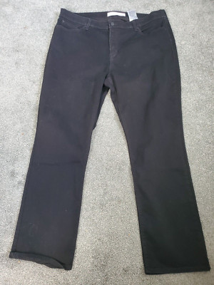 Women's Levi's Totally Shaping Black  Straight Stretch Jeans Plus Size 22 M