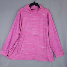 Zelos Women's Pullover Sweater Mock Neck Long Sleeve Pink Size 2XL (55)