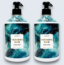2 Home Body Co VERBENA SAGE Hand Soap Wash Liquid 21.5 oz