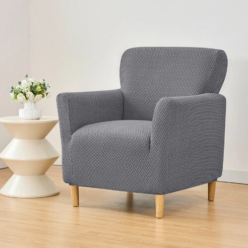 Twill Jacquard Stretch Spandex Club Armchair Slipcovers Elastic Single SofaCover - Bild 21 von 31