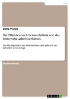 Die Pflichten Im ArbeitsverhäLtnis Und Das Fehlerhafte ArbeitsverhäLtnis Daria V