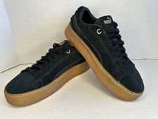 Puma Women  s Smash Platform Frill 'Black Gum' 366928-01 Size 6.5 Suede Shoes